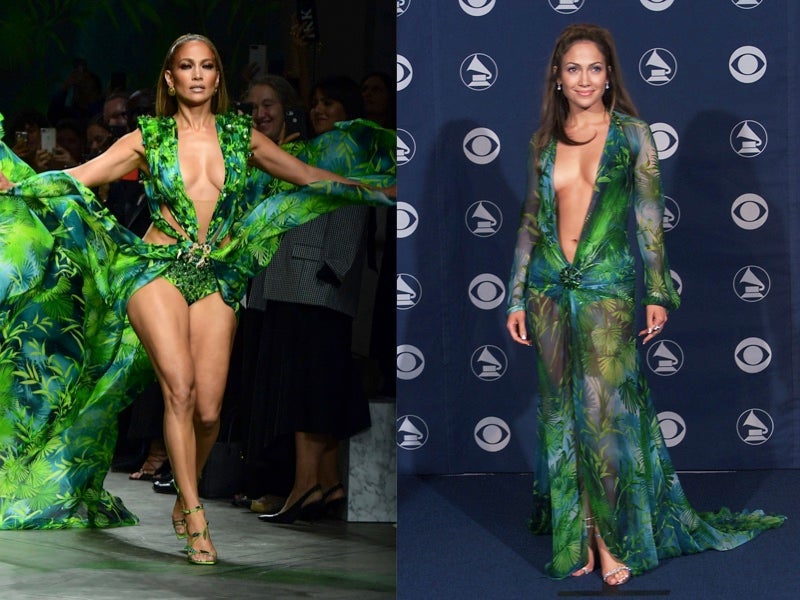 Jlo versace dress discount then and now